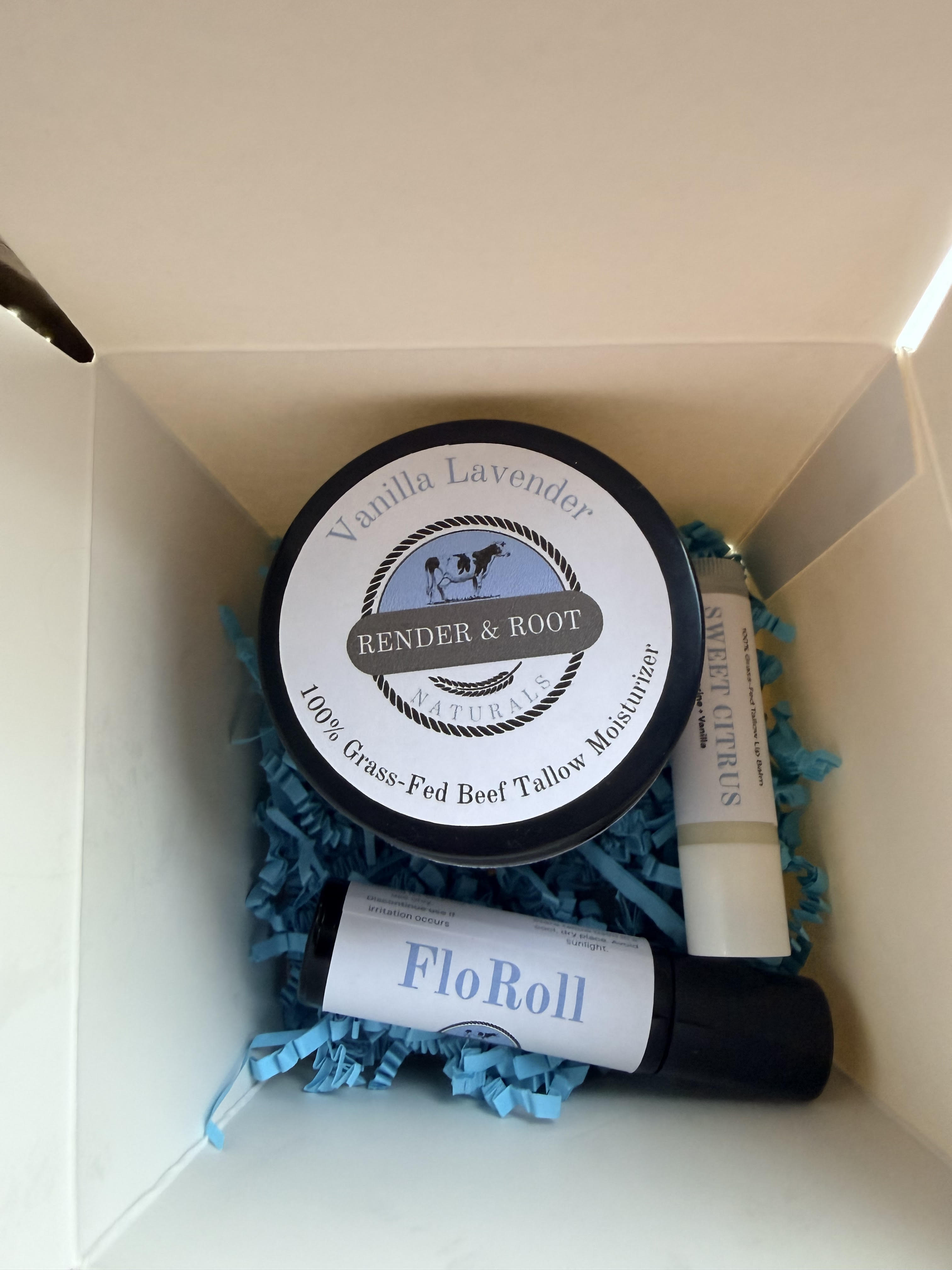 Render & Root Naturals boxed product showcase